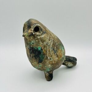Mid Century Modernist Cast Iron Japanese Bird Sculpture Incense Burner Japan
